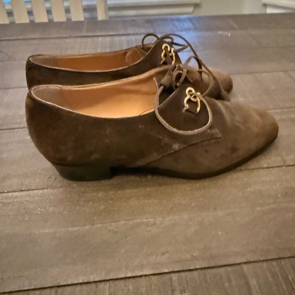 Souliers Flor Paris Green Suede Lace-Up Oxfords – Size 36 (6 US) - Picture 3 of 6